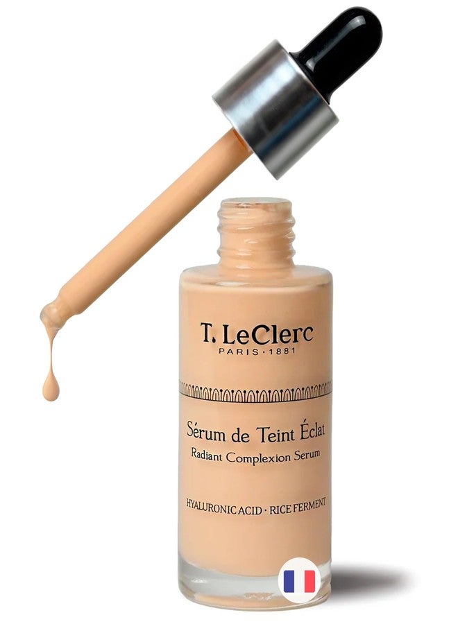 T. LeClerc T.LeClerc Anti-Aging Radiance Serum No. 1 Ivory - Fluid Foundation Care, Luminous & Unified Complexion, Second Skin Effect, Hyaluronic Acid, 30 ml (Dune) - Image 1